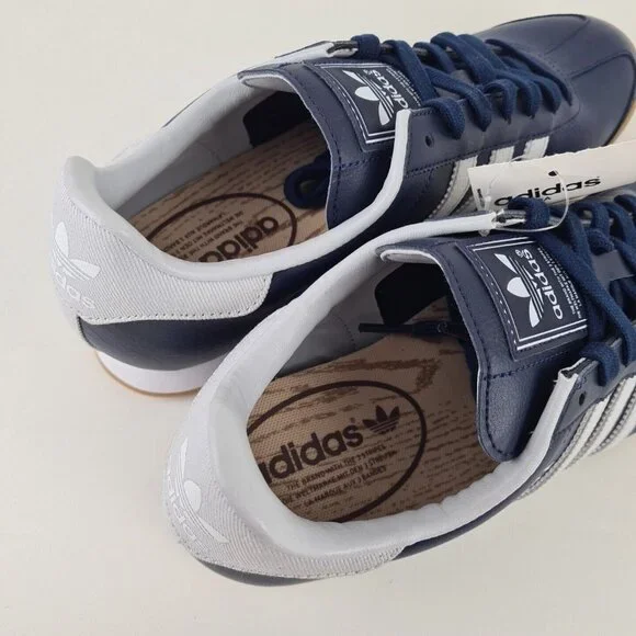 adidas Originals SAMOA Blue Grey Mens Shoes Leather Sneakers - Picture 6 of 11